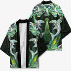 New Zealand Mere Pounamu Weapon Kimono Aotearoa Mango Paua Shell Maori Pattern