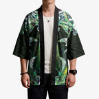 New Zealand Mere Pounamu Weapon Kimono Aotearoa Mango Paua Shell Maori Pattern