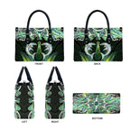 New Zealand Mere Pounamu Weapon Leather Bag Aotearoa Mango Paua Shell Maori Pattern