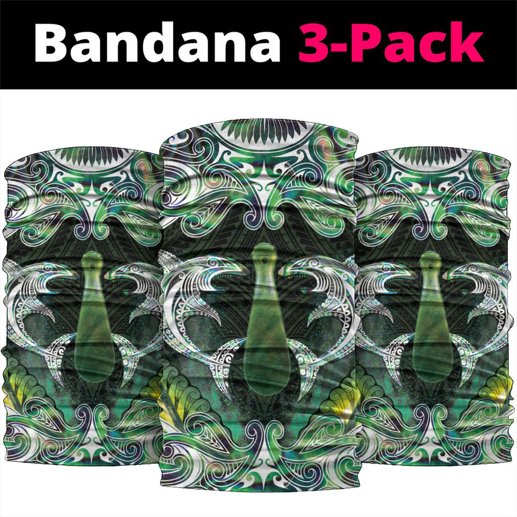 New Zealand Mere Pounamu Weapon Neck Gaiter Aotearoa Mango Paua Shell Maori Pattern