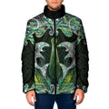 New Zealand Mere Pounamu Weapon Padded Jacket Aotearoa Mango Paua Shell Maori Pattern