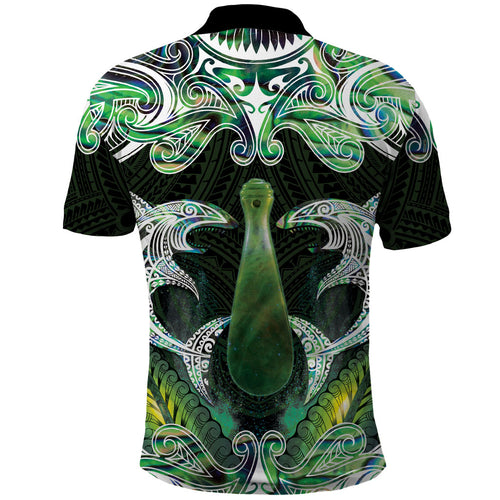New Zealand Mere Pounamu Weapon Polo Shirt Aotearoa Mango Paua Shell Maori Pattern