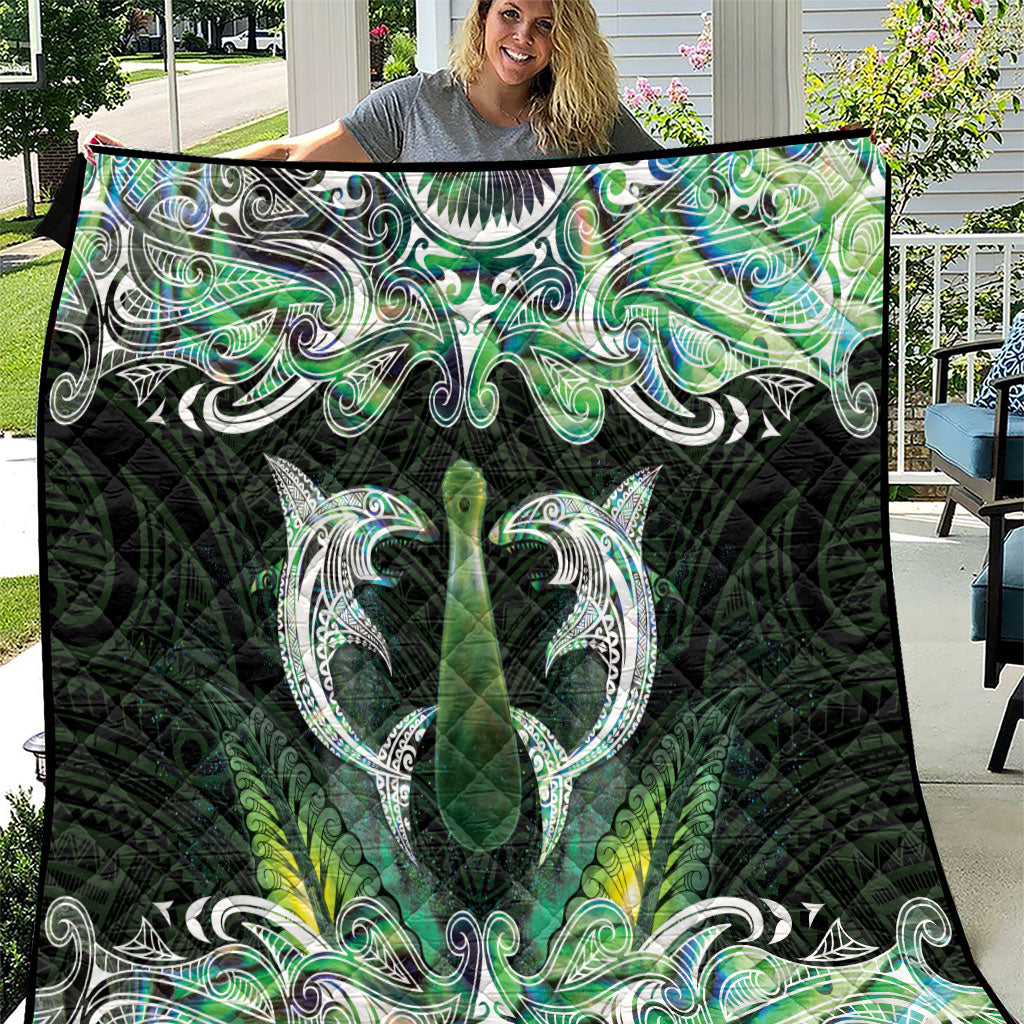 New Zealand Mere Pounamu Weapon Quilt Aotearoa Mango Paua Shell Maori Pattern