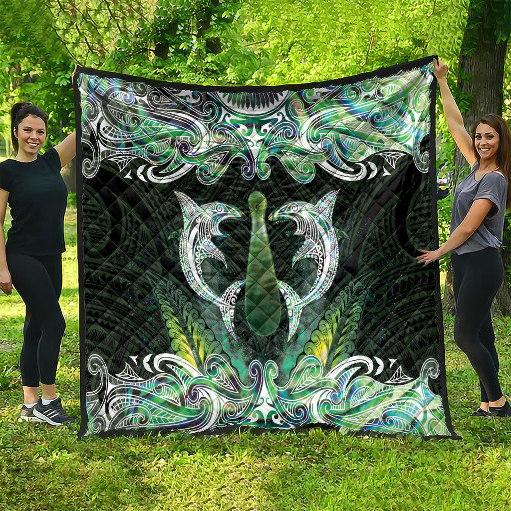 New Zealand Mere Pounamu Weapon Quilt Aotearoa Mango Paua Shell Maori Pattern