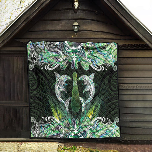 New Zealand Mere Pounamu Weapon Quilt Aotearoa Mango Paua Shell Maori Pattern