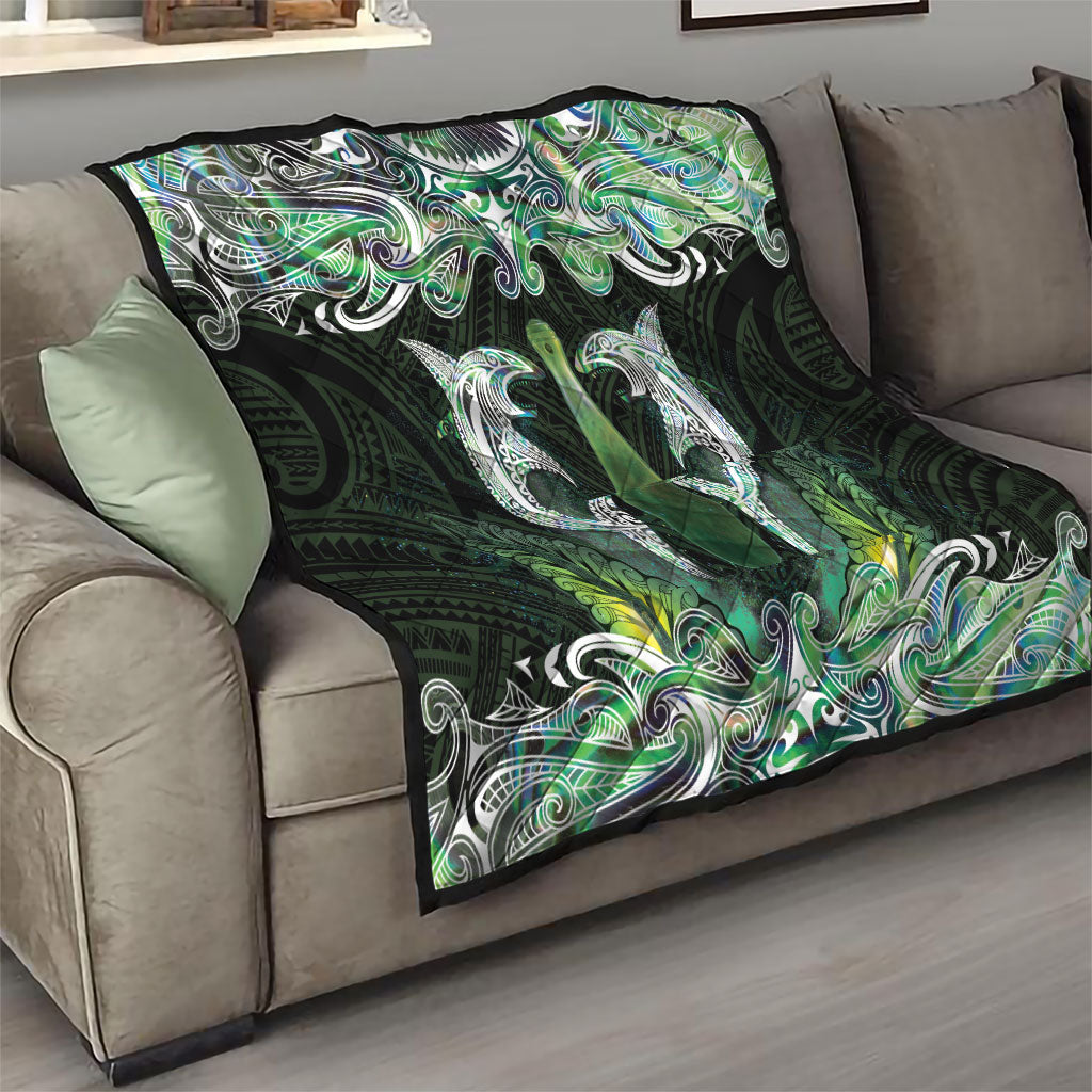 New Zealand Mere Pounamu Weapon Quilt Aotearoa Mango Paua Shell Maori Pattern