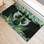 New Zealand Mere Pounamu Weapon Rubber Doormat Aotearoa Mango Paua Shell Maori Pattern