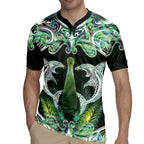 New Zealand Mere Pounamu Weapon Rugby Jersey Aotearoa Mango Paua Shell Maori Pattern