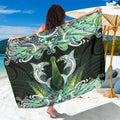 New Zealand Mere Pounamu Weapon Sarong Aotearoa Mango Paua Shell Maori Pattern