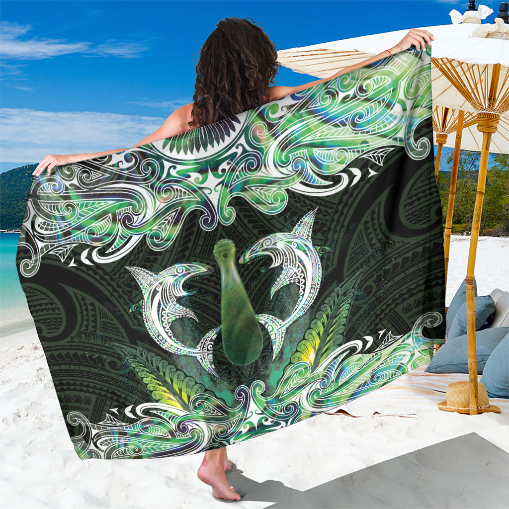 New Zealand Mere Pounamu Weapon Sarong Aotearoa Mango Paua Shell Maori Pattern