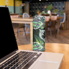 New Zealand Mere Pounamu Weapon Skinny Tumbler Aotearoa Mango Paua Shell Maori Pattern