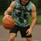 New Zealand Mere Pounamu Weapon Sleeveless Hoodie Aotearoa Mango Paua Shell Maori Pattern