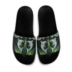 New Zealand Mere Pounamu Weapon Slide Sandals Aotearoa Mango Paua Shell Maori Pattern