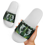 New Zealand Mere Pounamu Weapon Slide Sandals Aotearoa Mango Paua Shell Maori Pattern
