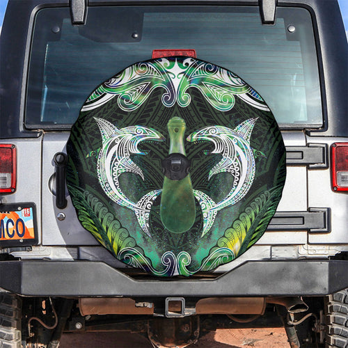 New Zealand Mere Pounamu Weapon Spare Tire Cover Aotearoa Mango Paua Shell Maori Pattern