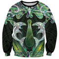 New Zealand Mere Pounamu Weapon Sweatshirt Aotearoa Mango Paua Shell Maori Pattern
