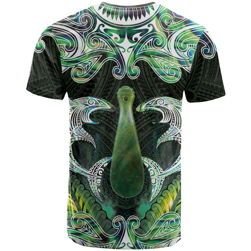 New Zealand Mere Pounamu Weapon T Shirt Aotearoa Mango Paua Shell Maori Pattern