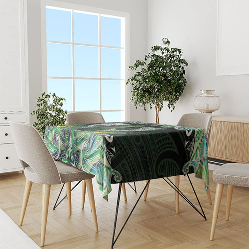New Zealand Mere Pounamu Weapon Tablecloth Aotearoa Mango Paua Shell Maori Pattern