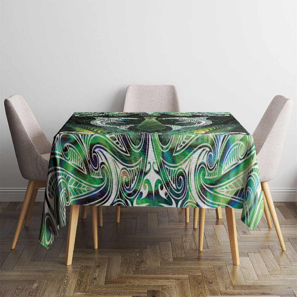 New Zealand Mere Pounamu Weapon Tablecloth Aotearoa Mango Paua Shell Maori Pattern