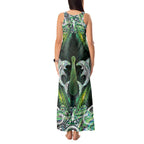 New Zealand Mere Pounamu Weapon Tank Maxi Dress Aotearoa Mango Paua Shell Maori Pattern
