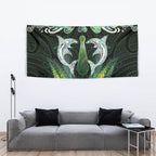 New Zealand Mere Pounamu Weapon Tapestry Aotearoa Mango Paua Shell Maori Pattern
