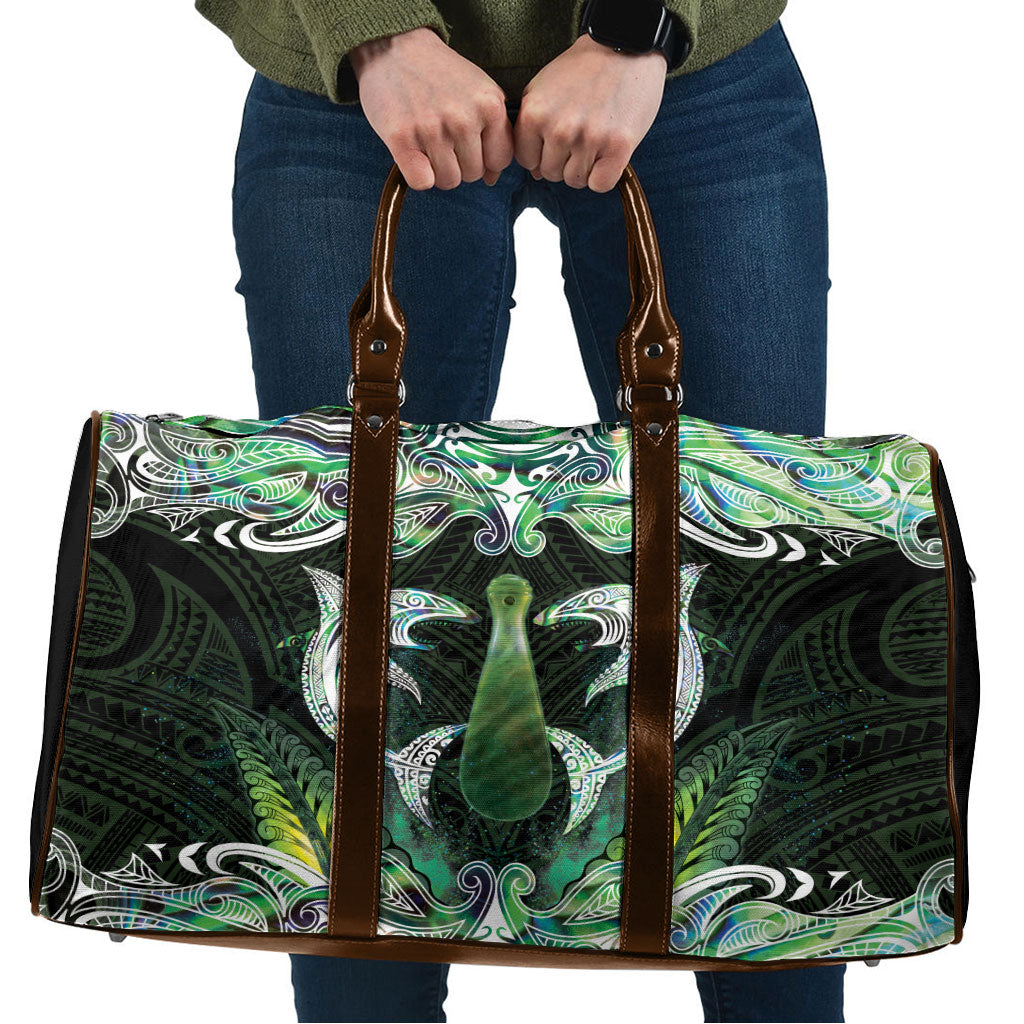 New Zealand Mere Pounamu Weapon Travel Bag Aotearoa Mango Paua Shell Maori Pattern