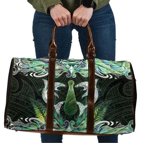 New Zealand Mere Pounamu Weapon Travel Bag Aotearoa Mango Paua Shell Maori Pattern