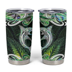 New Zealand Mere Pounamu Weapon Tumbler Cup Aotearoa Mango Paua Shell Maori Pattern
