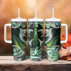 New Zealand Mere Pounamu Weapon Tumbler With Handle Aotearoa Mango Paua Shell Maori Pattern