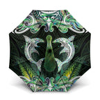 New Zealand Mere Pounamu Weapon Umbrella Aotearoa Mango Paua Shell Maori Pattern