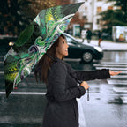 New Zealand Mere Pounamu Weapon Umbrella Aotearoa Mango Paua Shell Maori Pattern