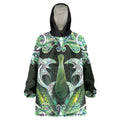 New Zealand Mere Pounamu Weapon Wearable Blanket Hoodie Aotearoa Mango Paua Shell Maori Pattern