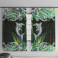 New Zealand Mere Pounamu Weapon Window Curtain Aotearoa Mango Paua Shell Maori Pattern