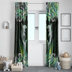 New Zealand Mere Pounamu Weapon Window Curtain Aotearoa Mango Paua Shell Maori Pattern
