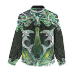 New Zealand Mere Pounamu Weapon Women Casual Shirt Aotearoa Mango Paua Shell Maori Pattern