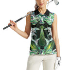 New Zealand Mere Pounamu Weapon Women Sleeveless Polo Shirt Aotearoa Mango Paua Shell Maori Pattern