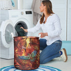 New Zealand Kea Bird Matariki Personalised Laundry Basket Silver Fern Maori Pattern