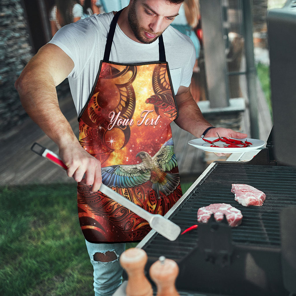 New Zealand Kea Bird Matariki Personalised Apron Silver Fern Maori Pattern
