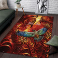 New Zealand Kea Bird Matariki Personalised Area Rug Silver Fern Maori Pattern