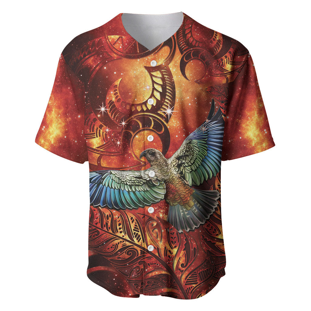 New Zealand Kea Bird Matariki Personalised Baseball Jersey Silver Fern Maori Pattern