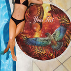New Zealand Kea Bird Matariki Personalised Beach Blanket Silver Fern Maori Pattern