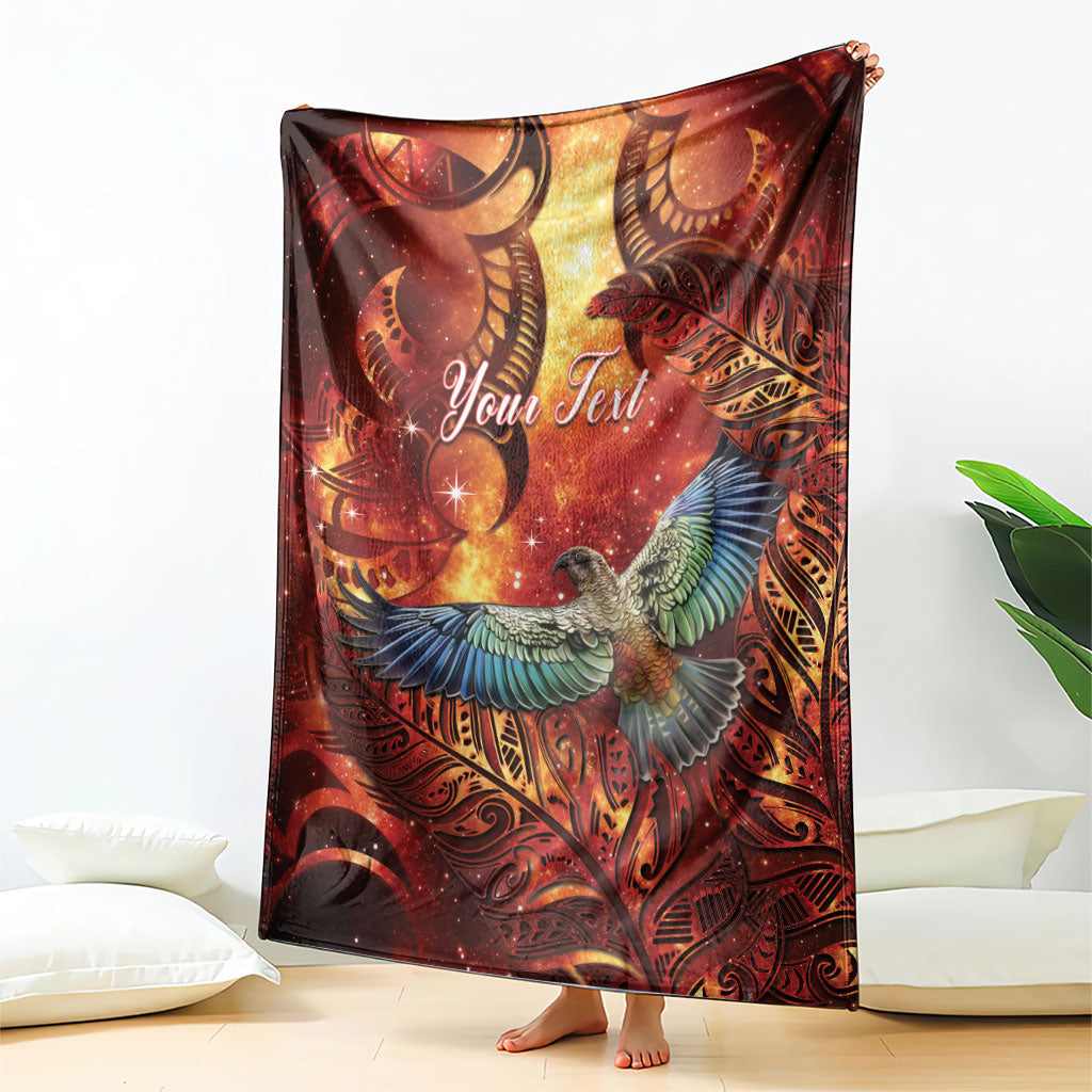 New Zealand Kea Bird Matariki Personalised Blanket Silver Fern Maori Pattern