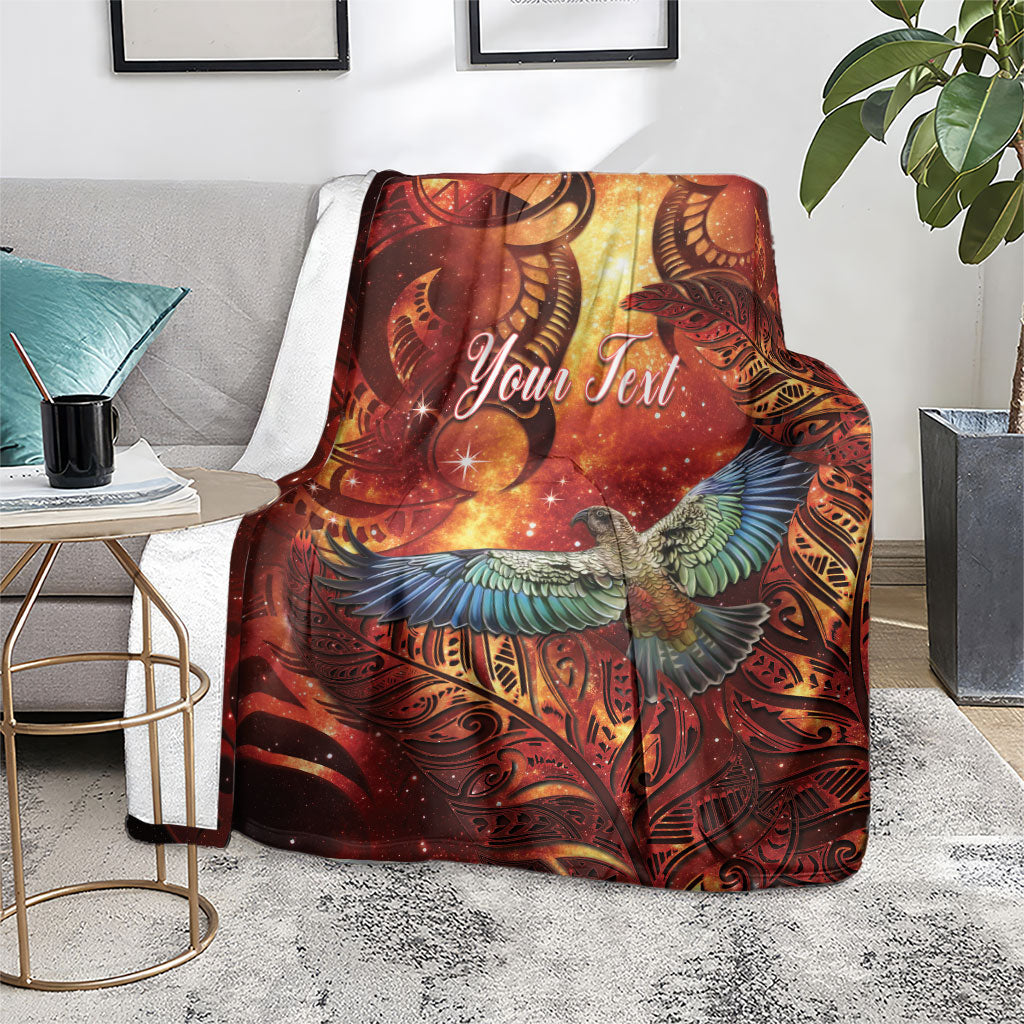 New Zealand Kea Bird Matariki Personalised Blanket Silver Fern Maori Pattern