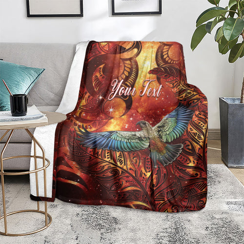 New Zealand Kea Bird Matariki Personalised Blanket Silver Fern Maori Pattern