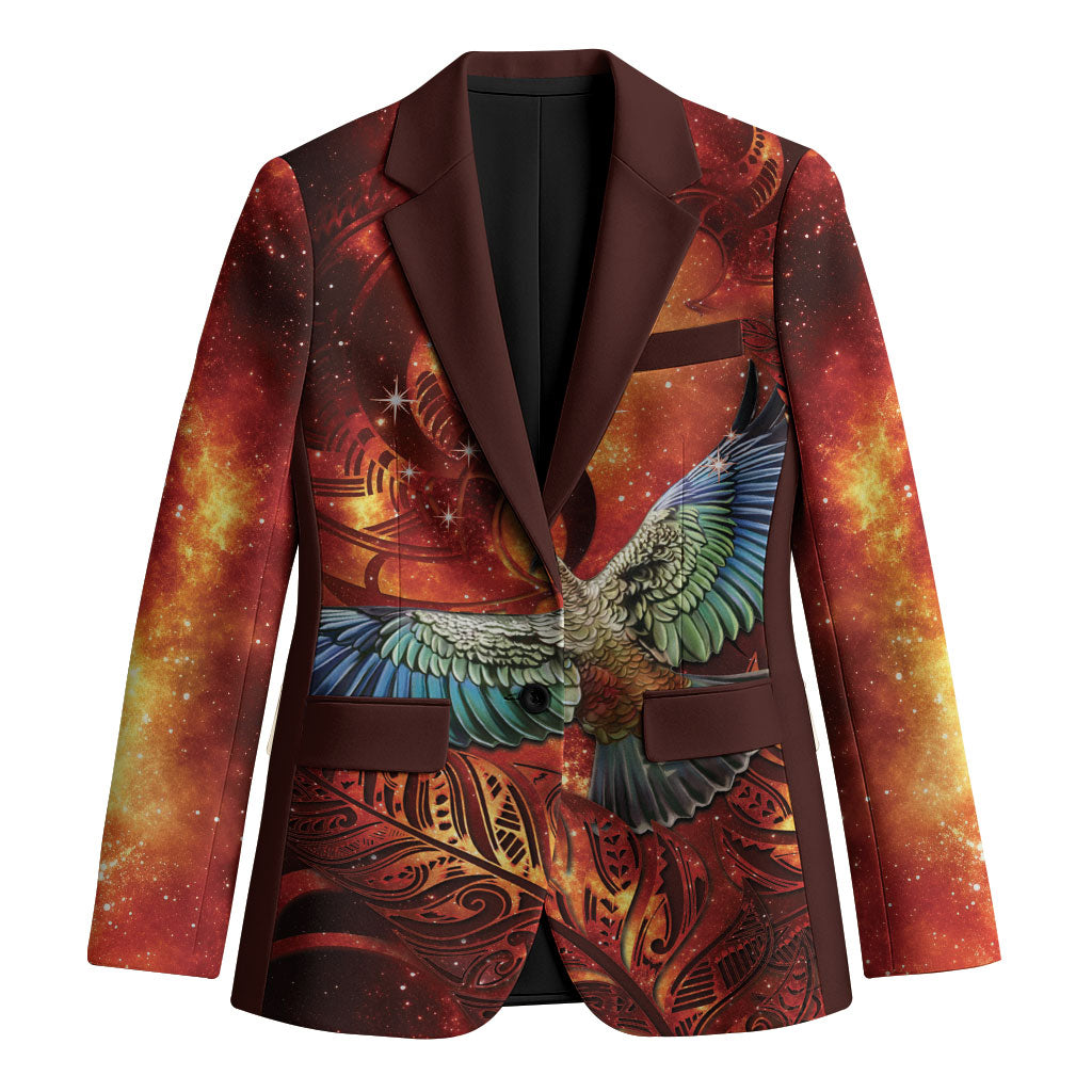 New Zealand Kea Bird Matariki Personalised Blazer Silver Fern Maori Pattern