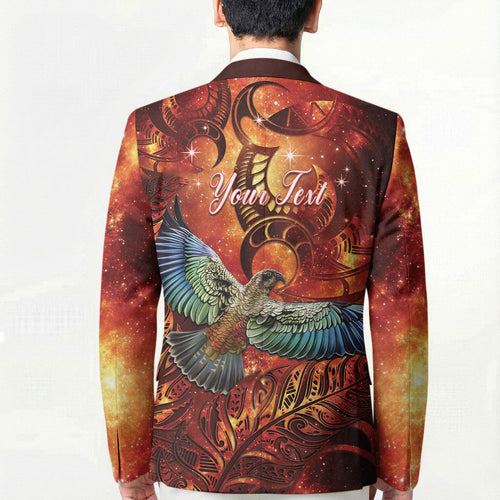 New Zealand Kea Bird Matariki Personalised Blazer Silver Fern Maori Pattern