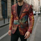 New Zealand Kea Bird Matariki Personalised Blazer Silver Fern Maori Pattern