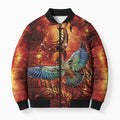 New Zealand Kea Bird Matariki Personalised Bomber Puffer Jacket Silver Fern Maori Pattern