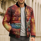 New Zealand Kea Bird Matariki Personalised Bomber Puffer Jacket Silver Fern Maori Pattern
