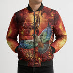 New Zealand Kea Bird Matariki Personalised Bomber Puffer Jacket Silver Fern Maori Pattern